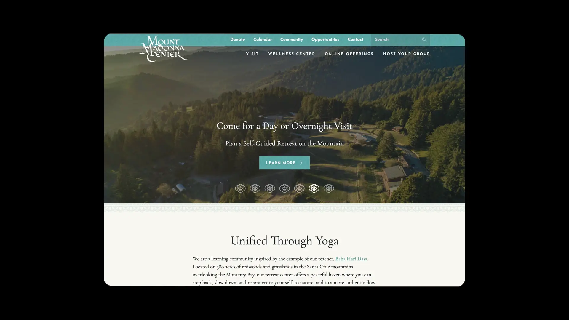 Mount Madonna Website before Rebranding